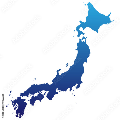 Karte von Japan - Blau (einzeln)