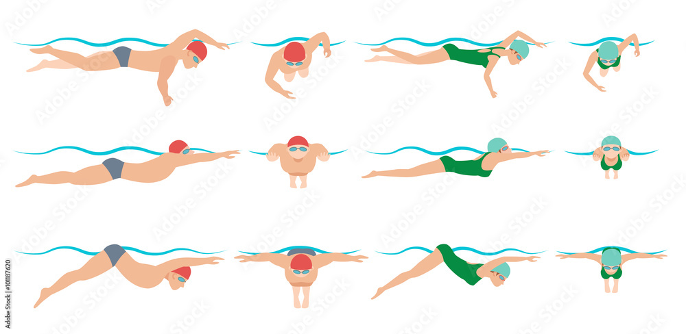 illustration of swimming. Drawing vector. illustration of swimming. Drawing vector.