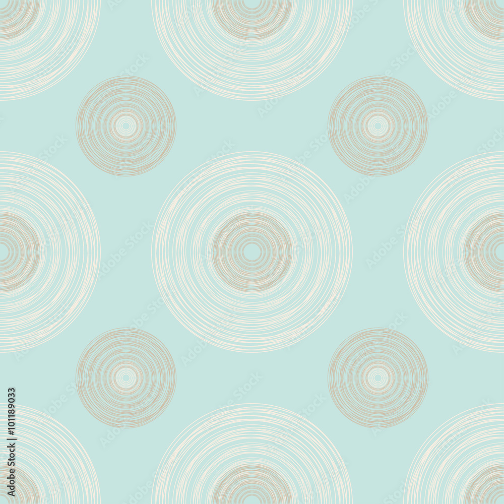 Fototapeta premium Large and Small Brown and Ivory Circles of Multiple Lines on Pas