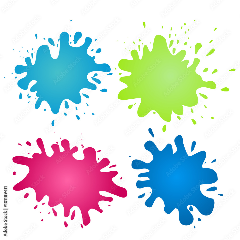 Obraz premium Vector colorful watercolor splashes. Design elements