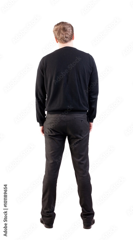 back view of Business man looks ahead back view of Business man looks ahead