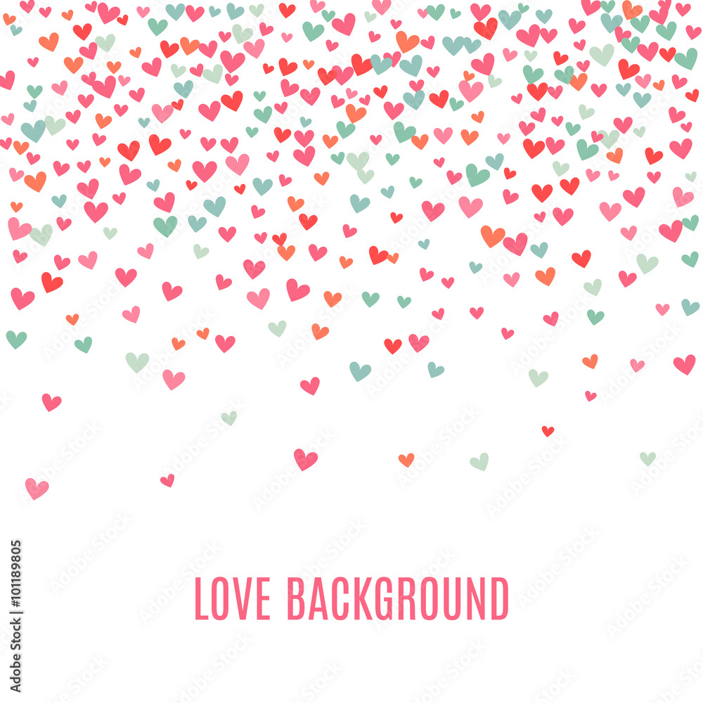Romantic pink and blue heart background. Vector illustration