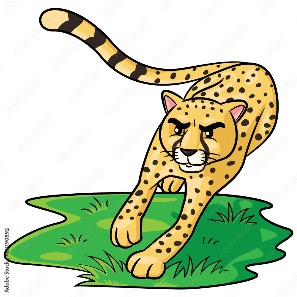Cheetah Cartoon Illustration of cute cartoon cheetah. Stock Vector ...