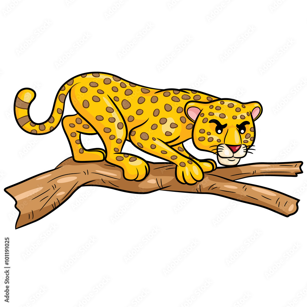 Vetor de Leopard Cartoon Illustration of cute cartoon leopard. do Stock ...
