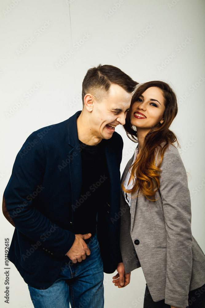 Beautiful young couple in casual clothing Beautiful young couple in casual clothing