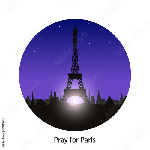 Pray for Paris, 13 November 2015. Abstract creative concept vector image. For art illustration template design, infographic and social media.