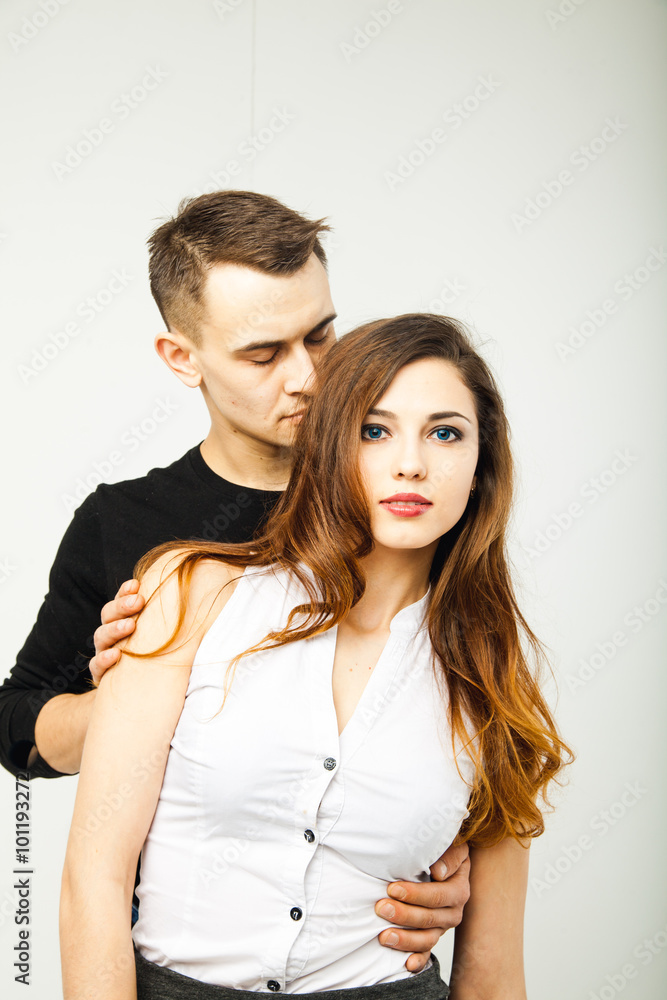 Beautiful young couple in casual clothing Beautiful young couple in casual clothing