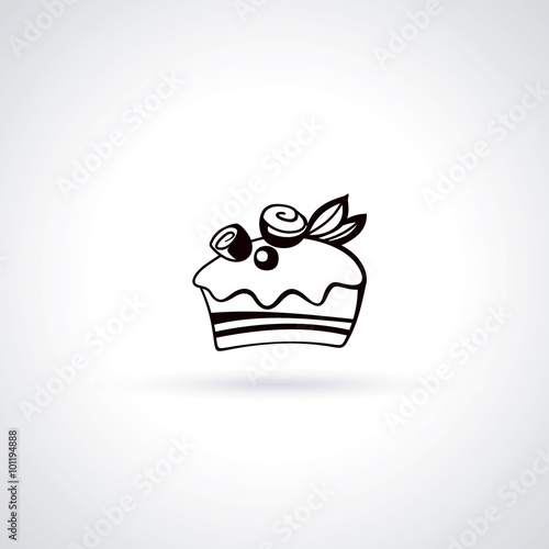 Cupcake icon isolated