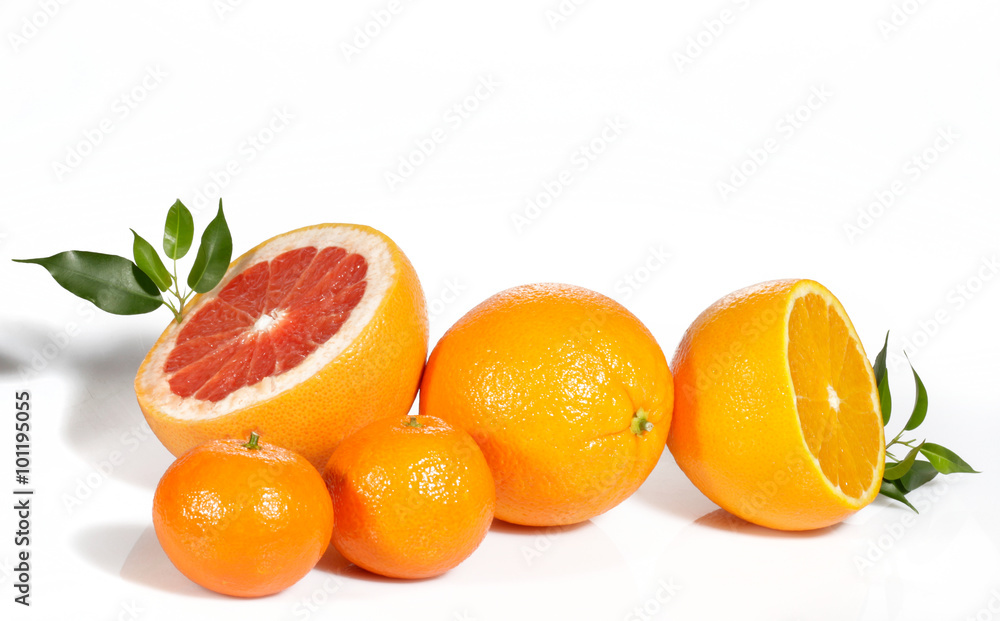 Citrus fruits isolated on white Citrus fruits isolated on white
