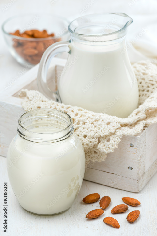 Almond milk in a jug Almond milk in a jug