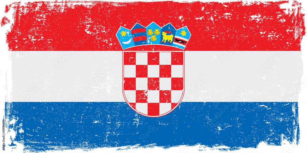Fototapeta Croatia Vector Flag on White
