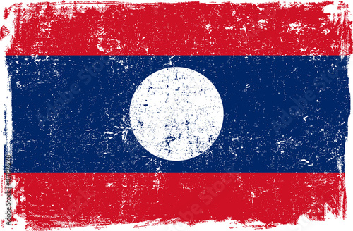 Laos Vector Flag on White