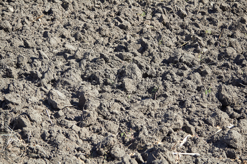 Canvastavla Plowed field close up