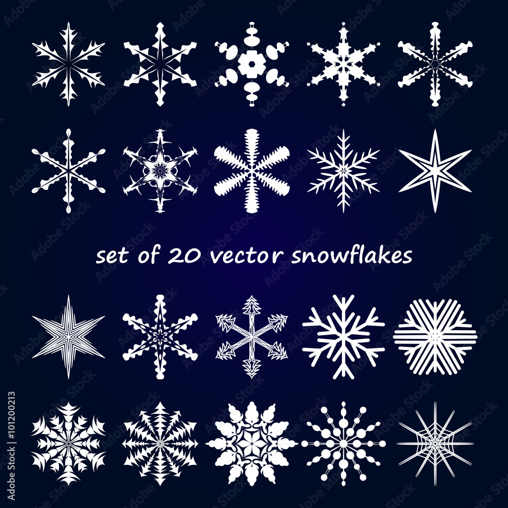 Winter stars and snowflakes Winter stars and snowflakes