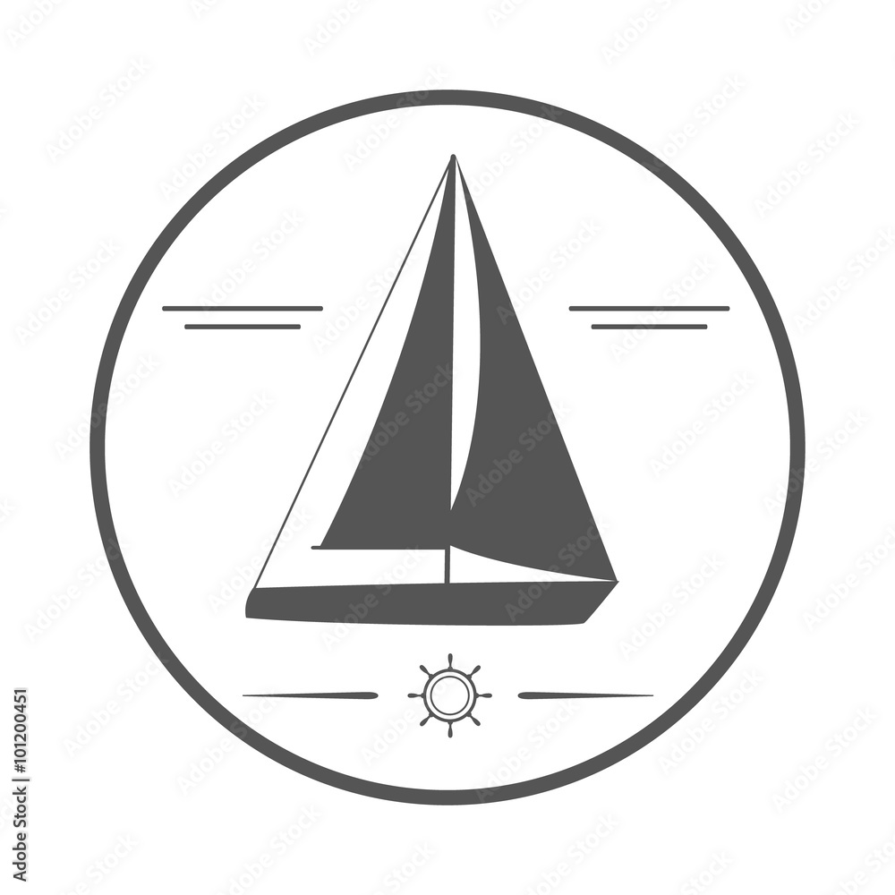 Nautical label. Yacht icon Nautical label. Yacht icon