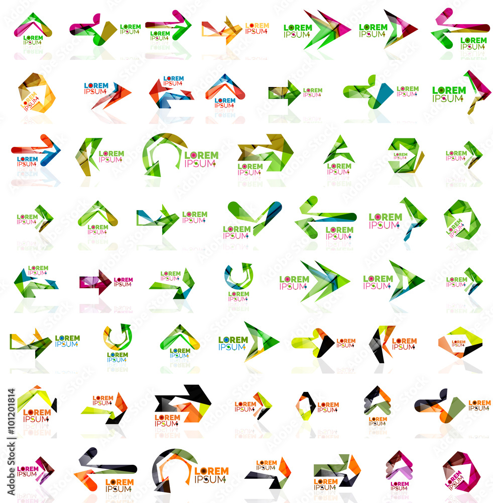 Paper style arrow logos Paper style arrow logos