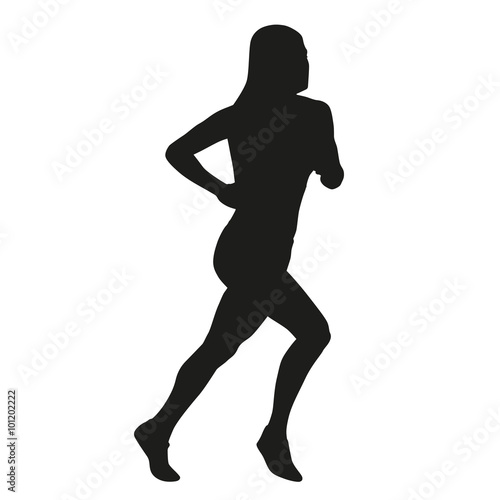 Pole vault silhouette. Running man