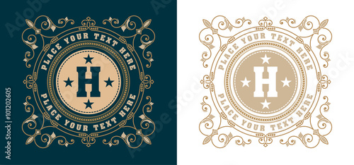 vintage logo template, Hotel, Restaurant, Business or Boutique I