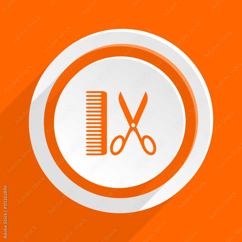 barber orange flat vetor icon barber orange flat vetor icon