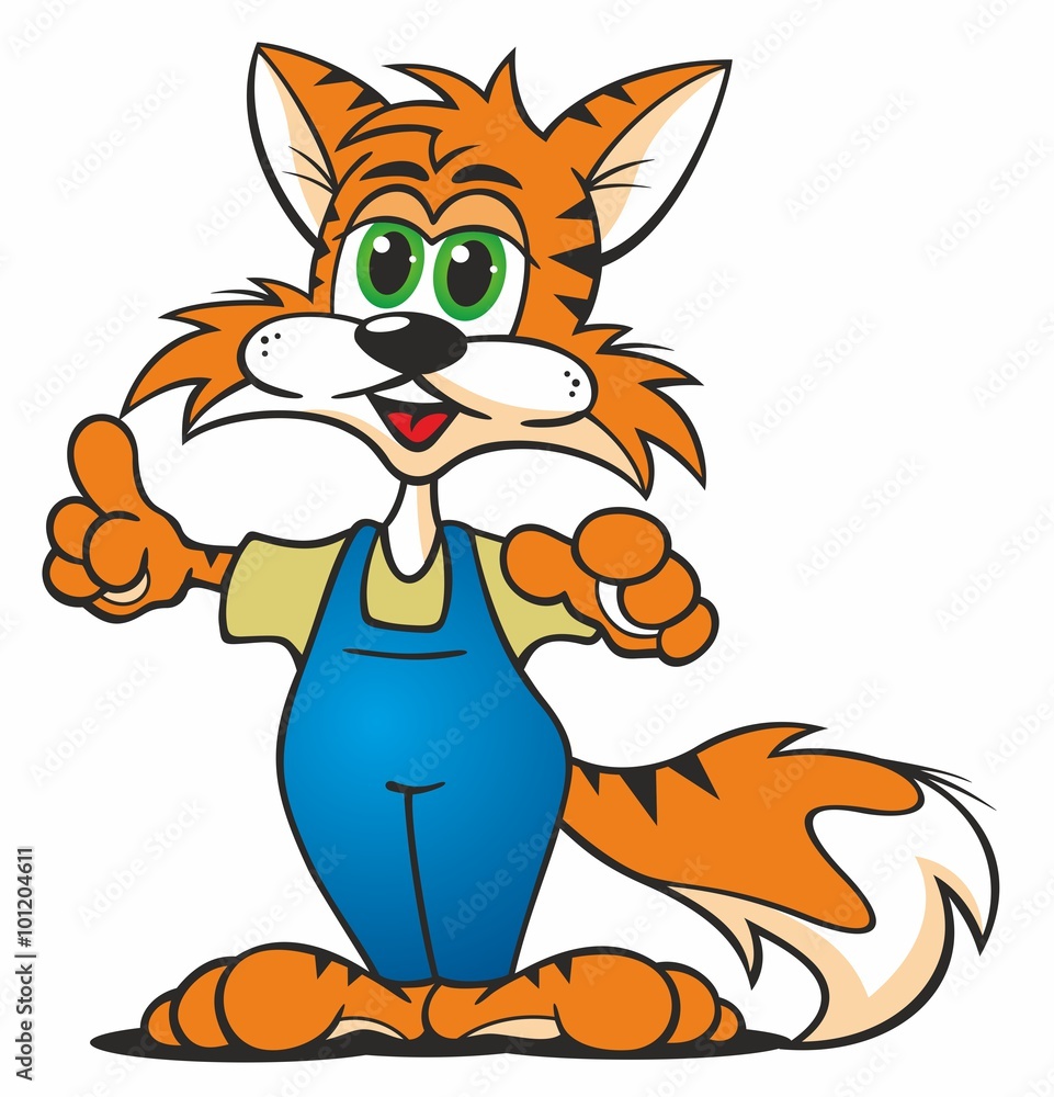 Fototapeta premium Cat Fox Cartoon