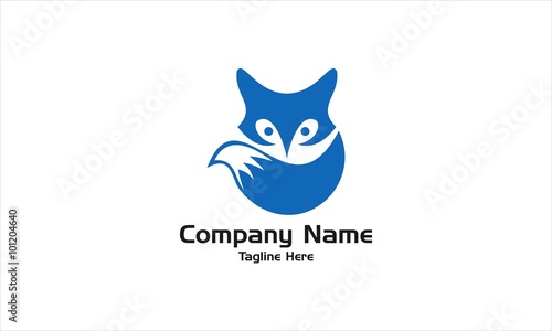 Blue Fox Logo Vector. © abahcreativa