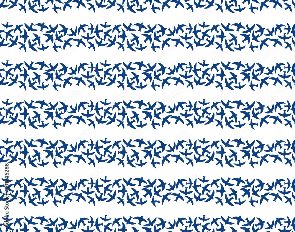 Blue stripes from birds seamless pattern Blue stripes from birds seamless pattern