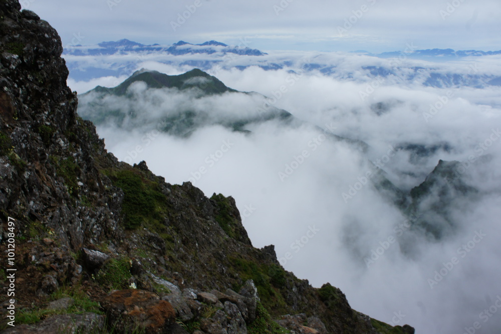山と雲海 山と雲海