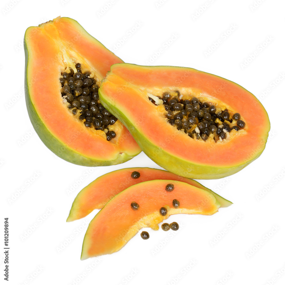 aufgeschnittene Papaya aufgeschnittene Papaya
