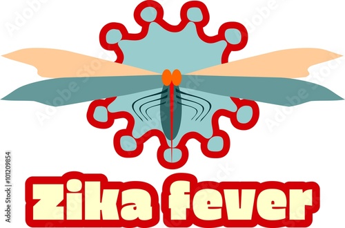 Abstract virus, mosquito image and zika fever text