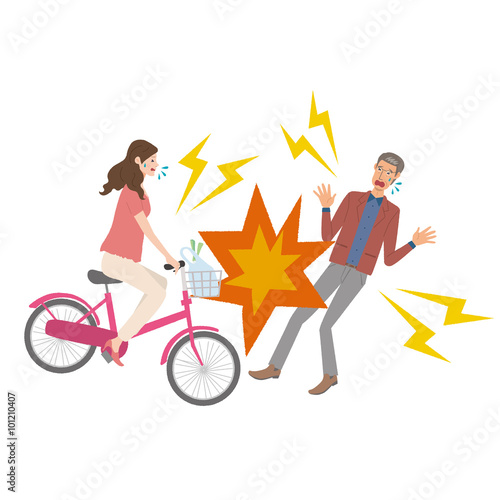 自転車　事故　イラスト