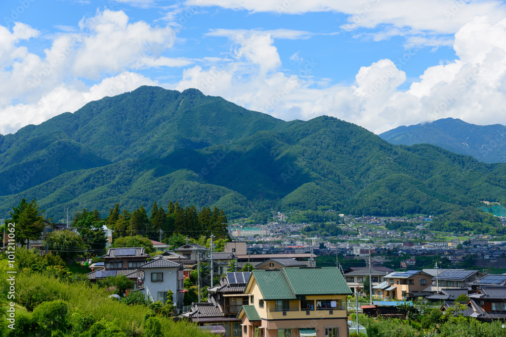 Cityscape of Iida in Nagano, Japan