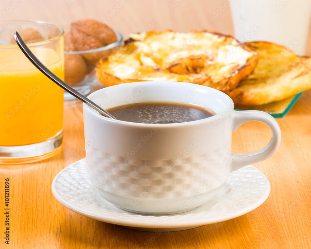cup of coffee and breakfast cup of coffee and breakfast