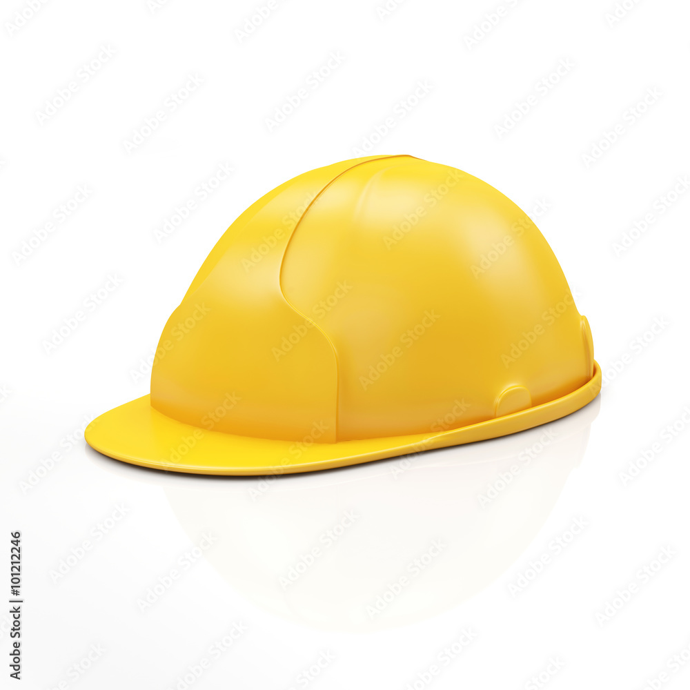 Fototapeta premium Yellow Construction Safety Helmet isolated on white background