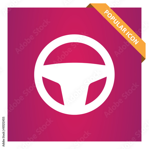 Steering wheel sign icon