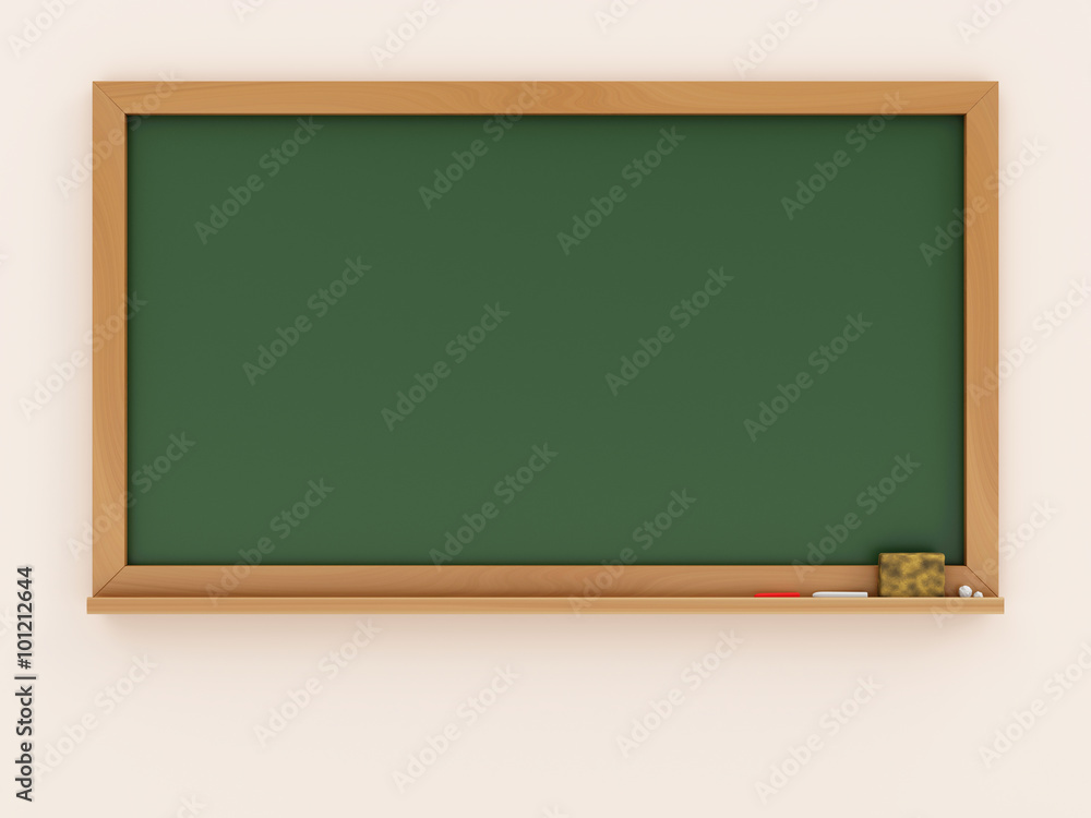 Empty Green Chalkboard or School Blackboard on a Classroom Wall Empty Green Chalkboard or School Blackboard on a Classroom Wall