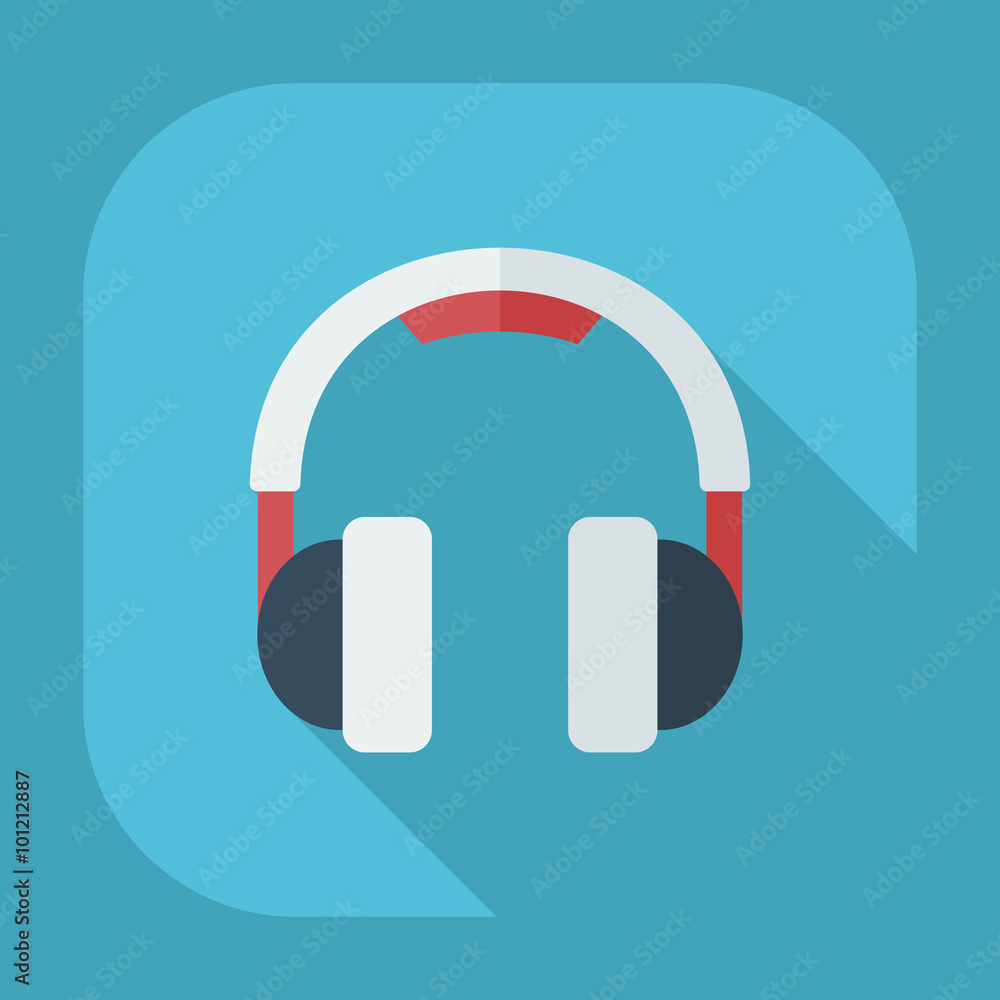 Flat modern design with shadow icons headphones Flat modern design with shadow icons headphones