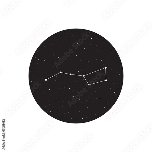 Big dipper constellation, Ursa major, vector illustration