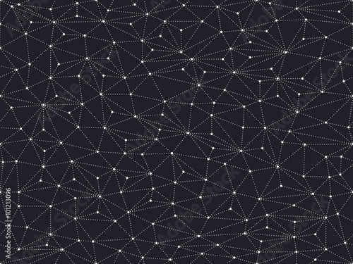 Polygonal background, geometric seamless pattern, vector illustration, black and white