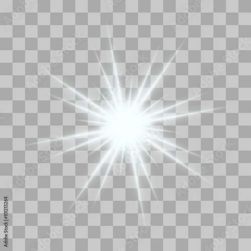 Vector glowing light bursts with sparkles on transparent background