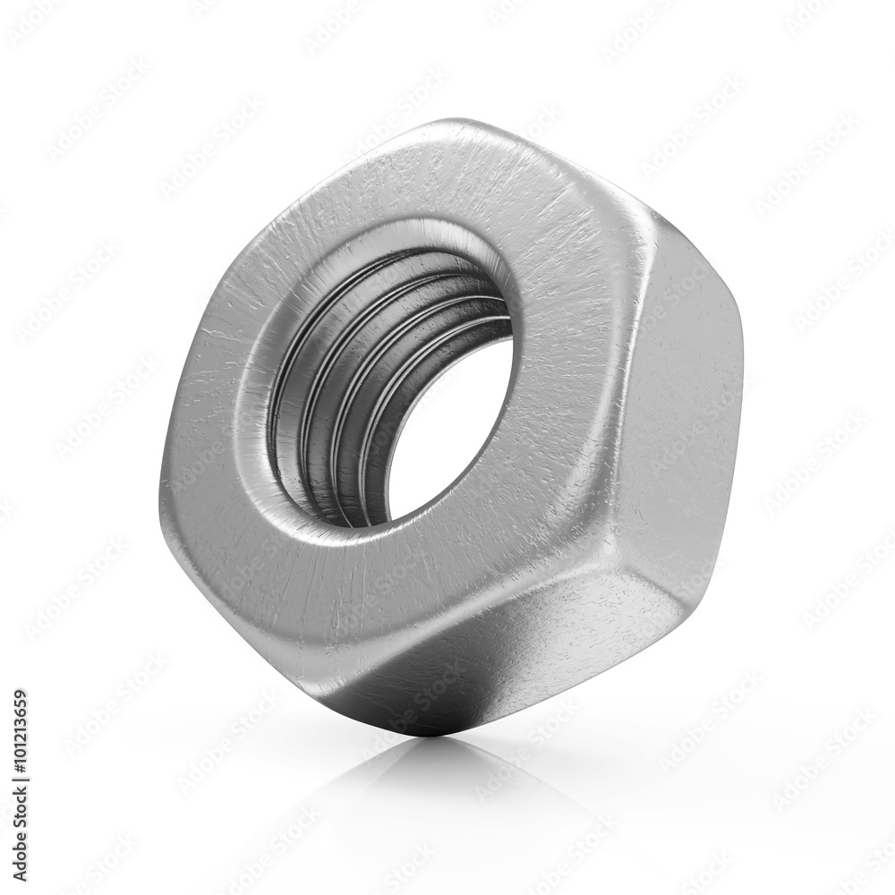 Metal Steel Screw Nut Icon isolated on white background Metal Steel Screw Nut Icon isolated on white background