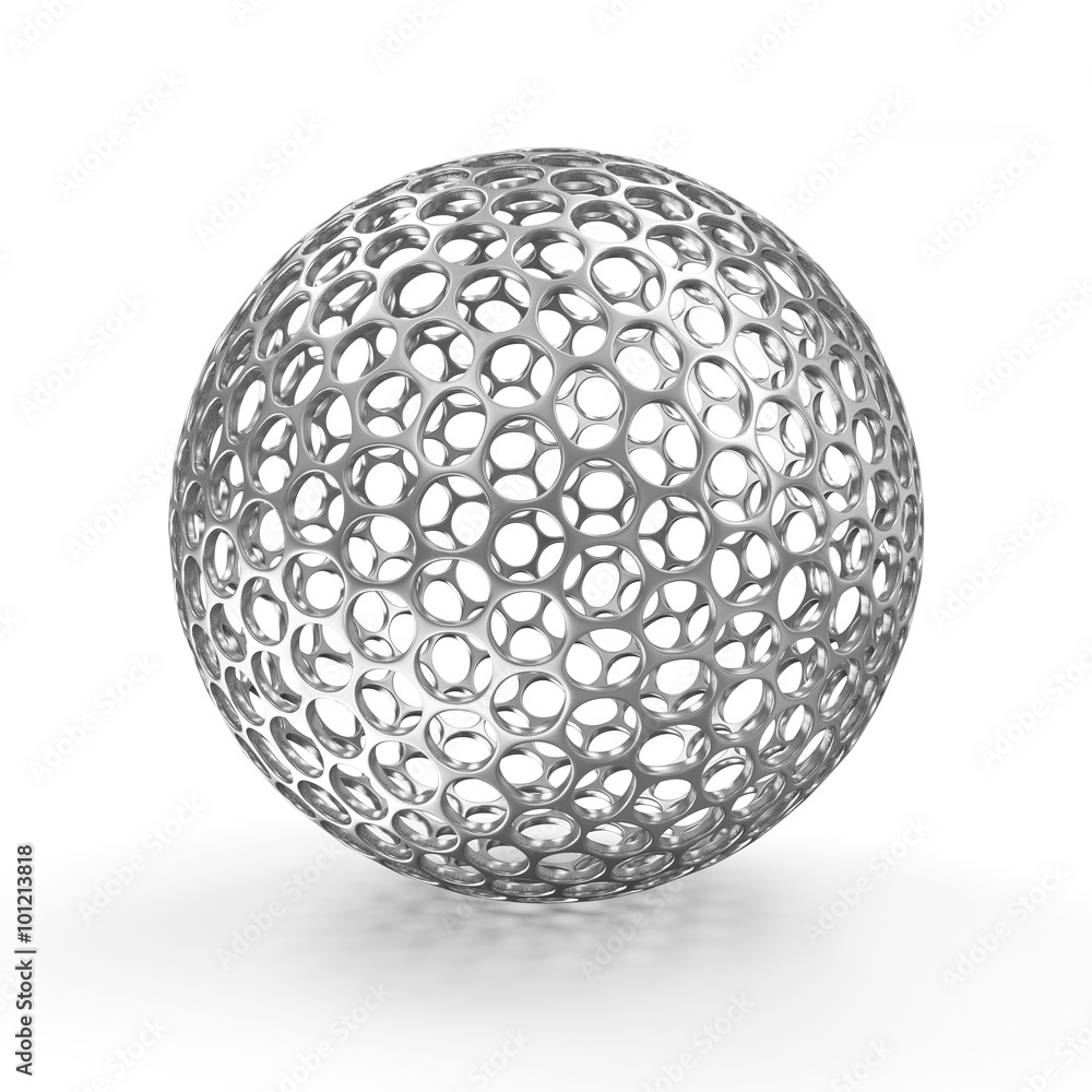 Shiny Metal Abstract Sphere isolated on white background Shiny Metal Abstract Sphere isolated on white background