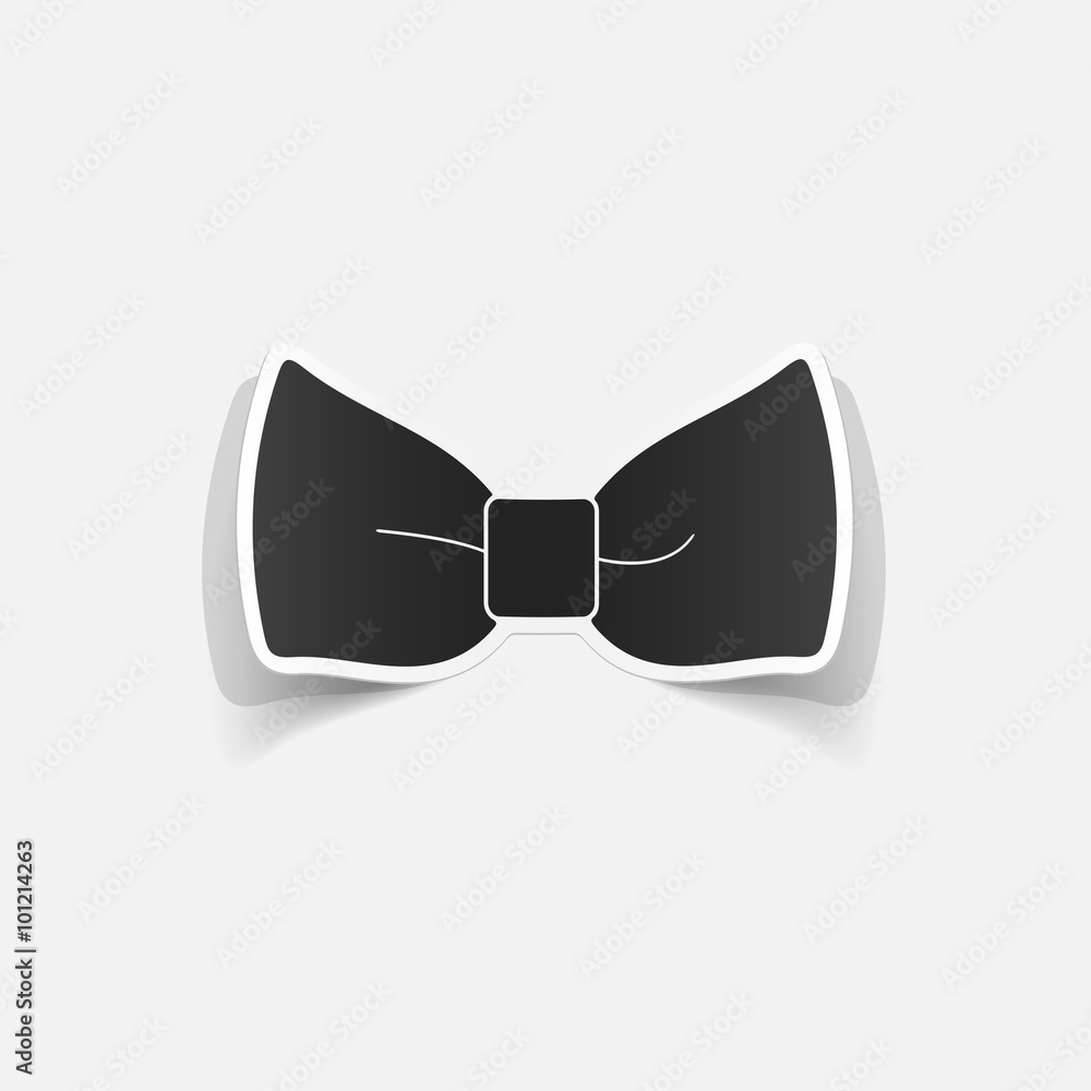 Realistic paper sticker: bow Realistic paper sticker: bow