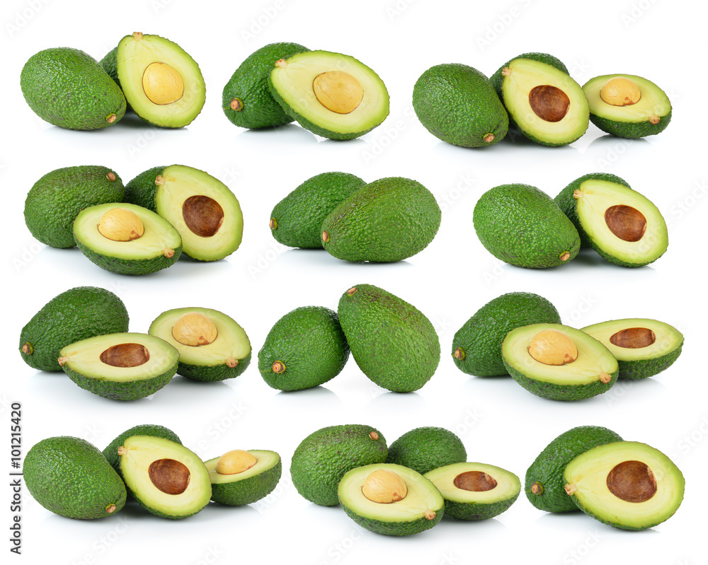 avocado on white background avocado on white background