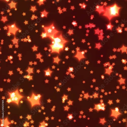 Red glittering stars, festive seamless pattern