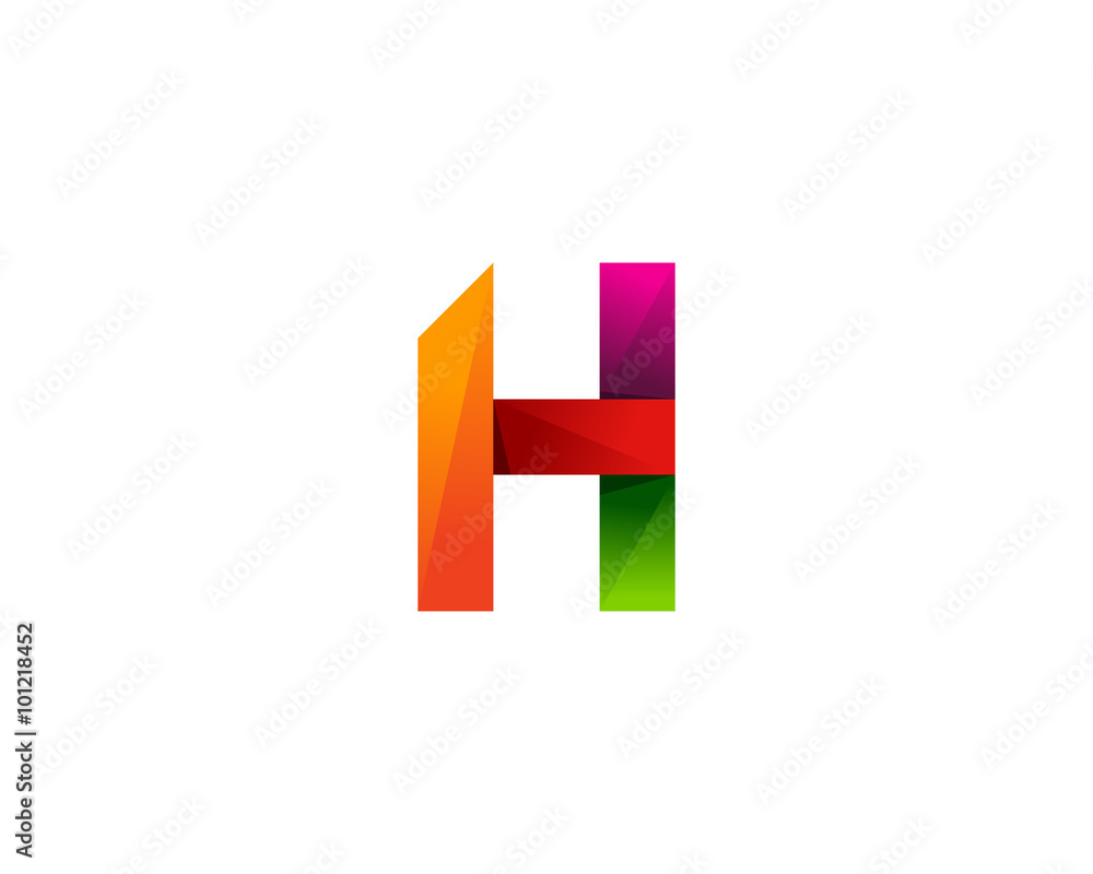 H Letter Color Ribbon Logo Design Element H Letter Color Ribbon Logo Design Element