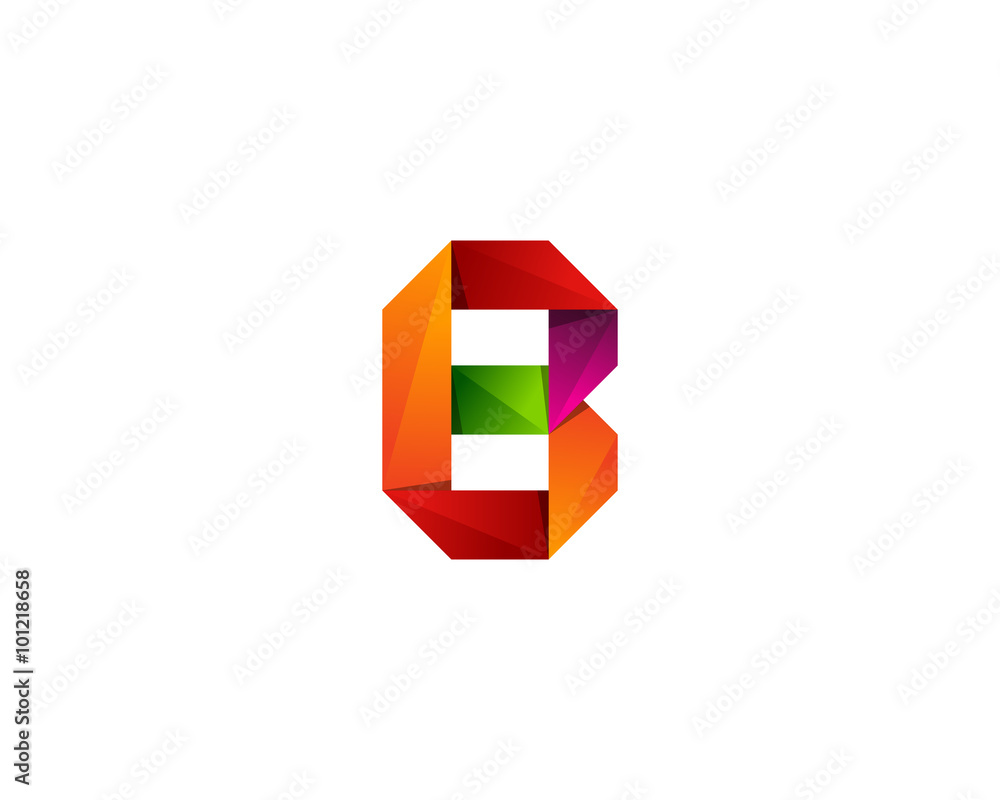 B Letter Color Ribbon Logo Design Element B Letter Color Ribbon Logo Design Element