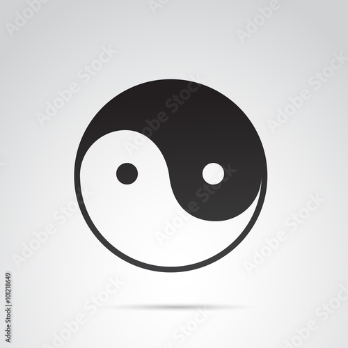 Yin and yang vector icon.