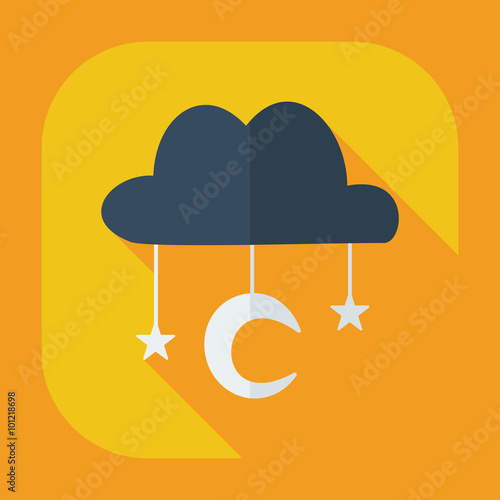 Flat modern design with shadow icons Muslim heaven