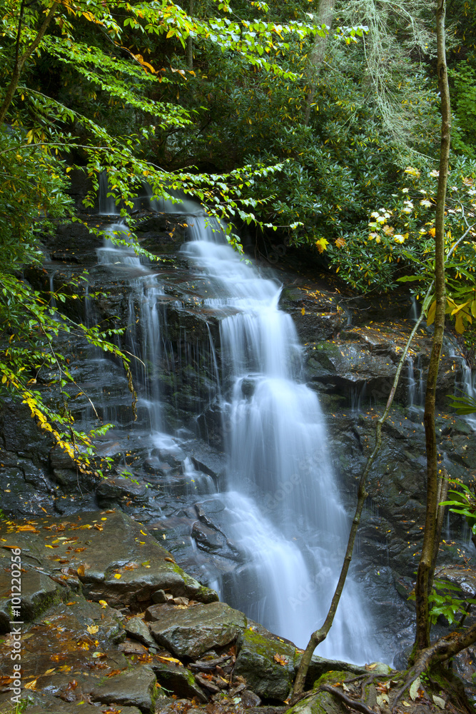 soco falls in the Great Smoky mountains of North Carolina and Tennessee
