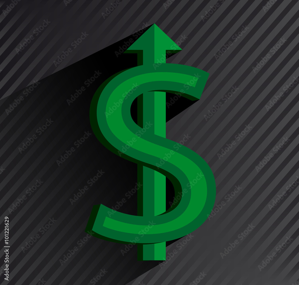Obraz premium Green dollar sign.